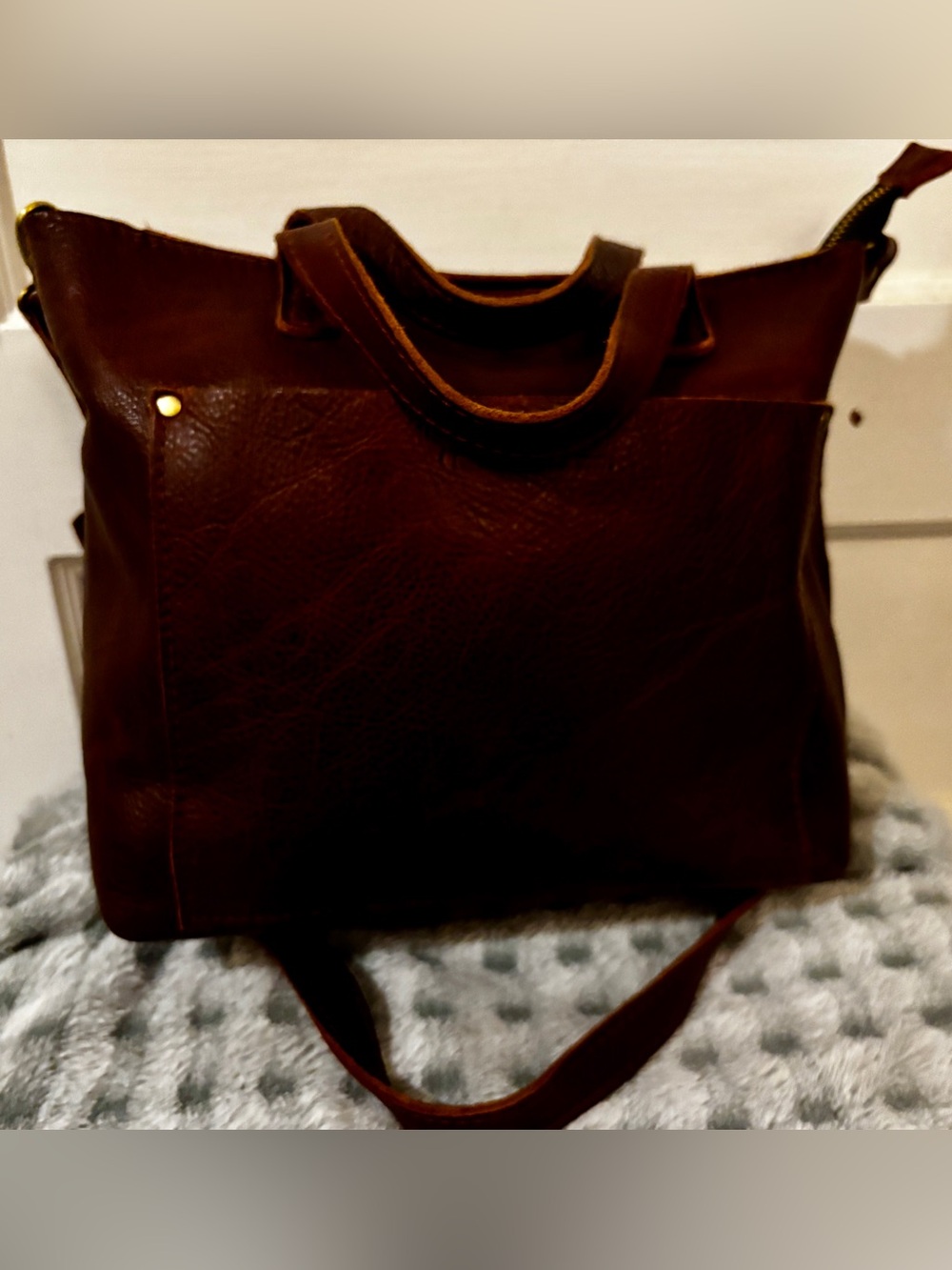 Portland Leather Dark Brown Leather Shoulder Bag